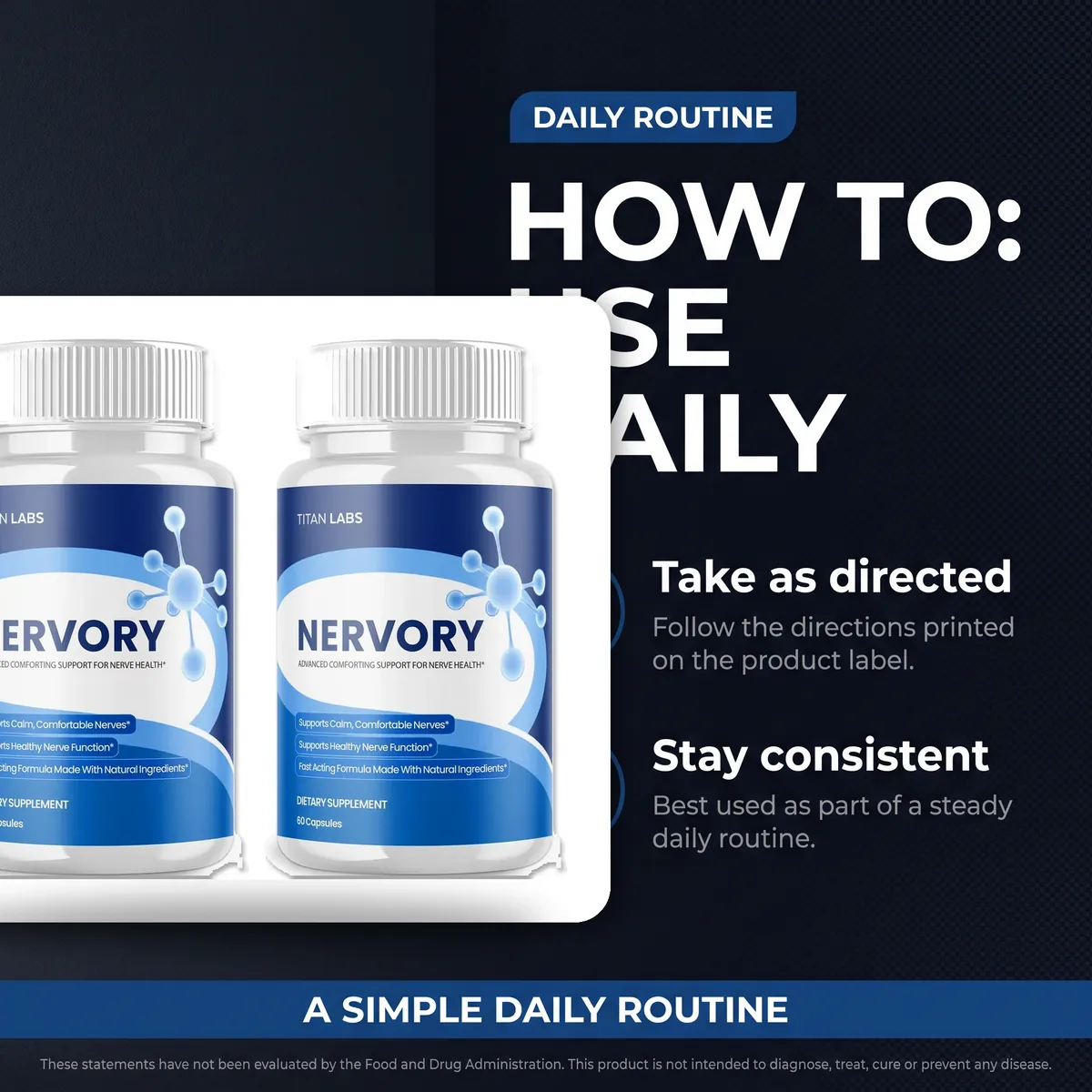 Nervory daily routine: a two-capsule serving built into an ordinary day