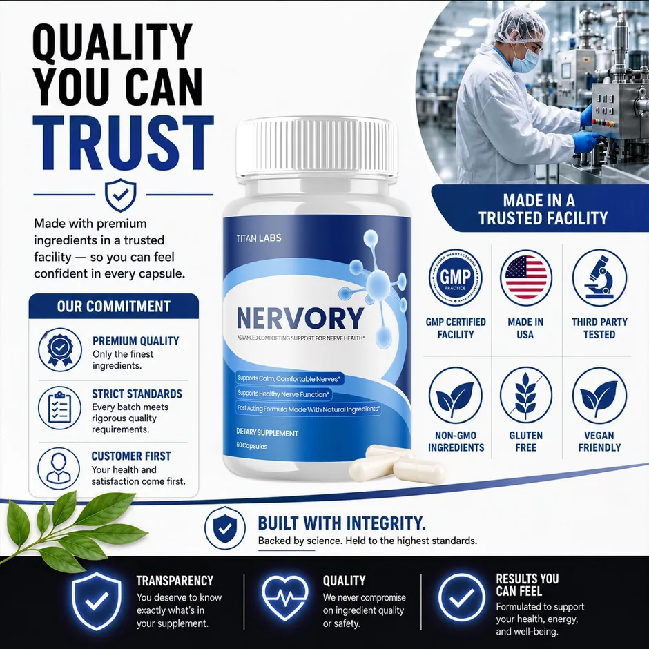 Nervory quality and trust: GMP-certified manufacturing and a named US distributor